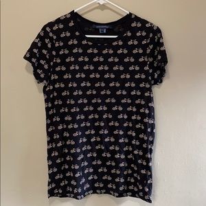 French Connection Black Bicycle T-Shirt - Large